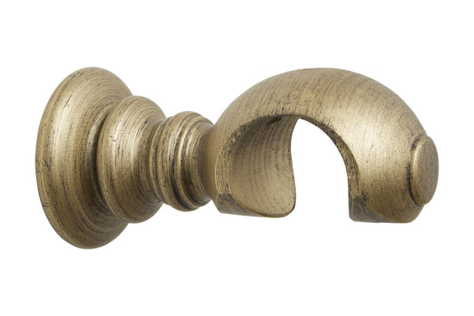 Hallis Modern Country 45mm Wooden Curtain Pole Clasp Bracket - Gold Black