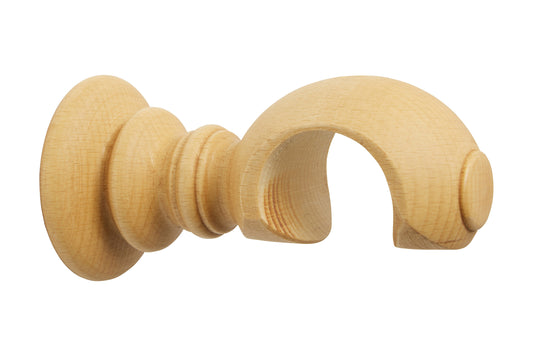 Hallis Modern Country 45mm Wooden Curtain Pole Clasp Bracket - Light Oak