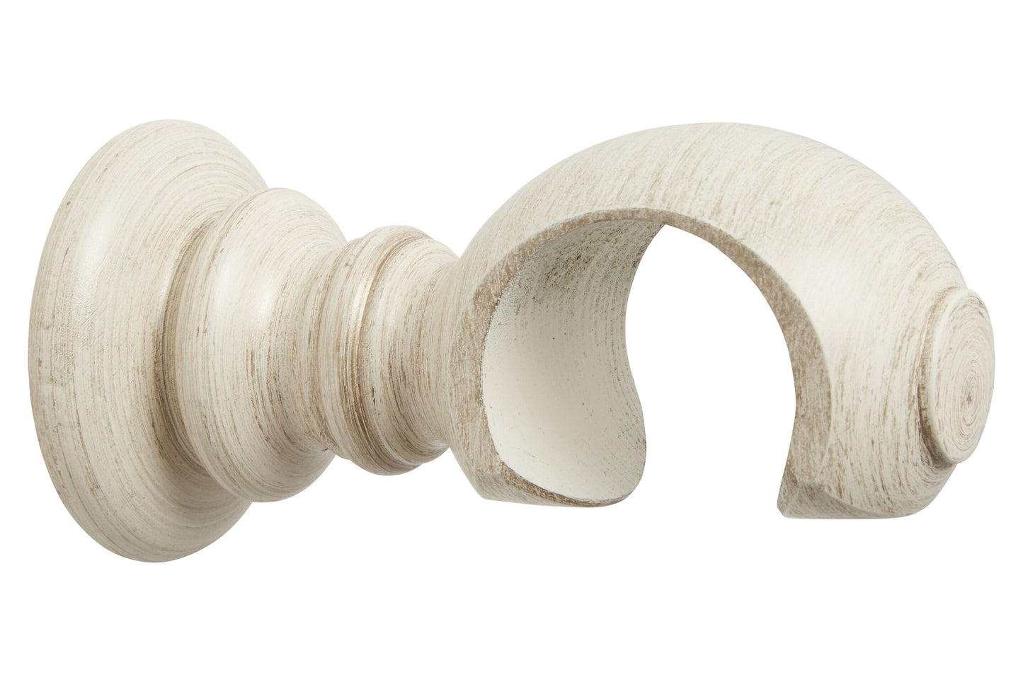 Hallis Modern Country 55mm Wooden Curtain Pole Clasp Bracket - Brushed Cream