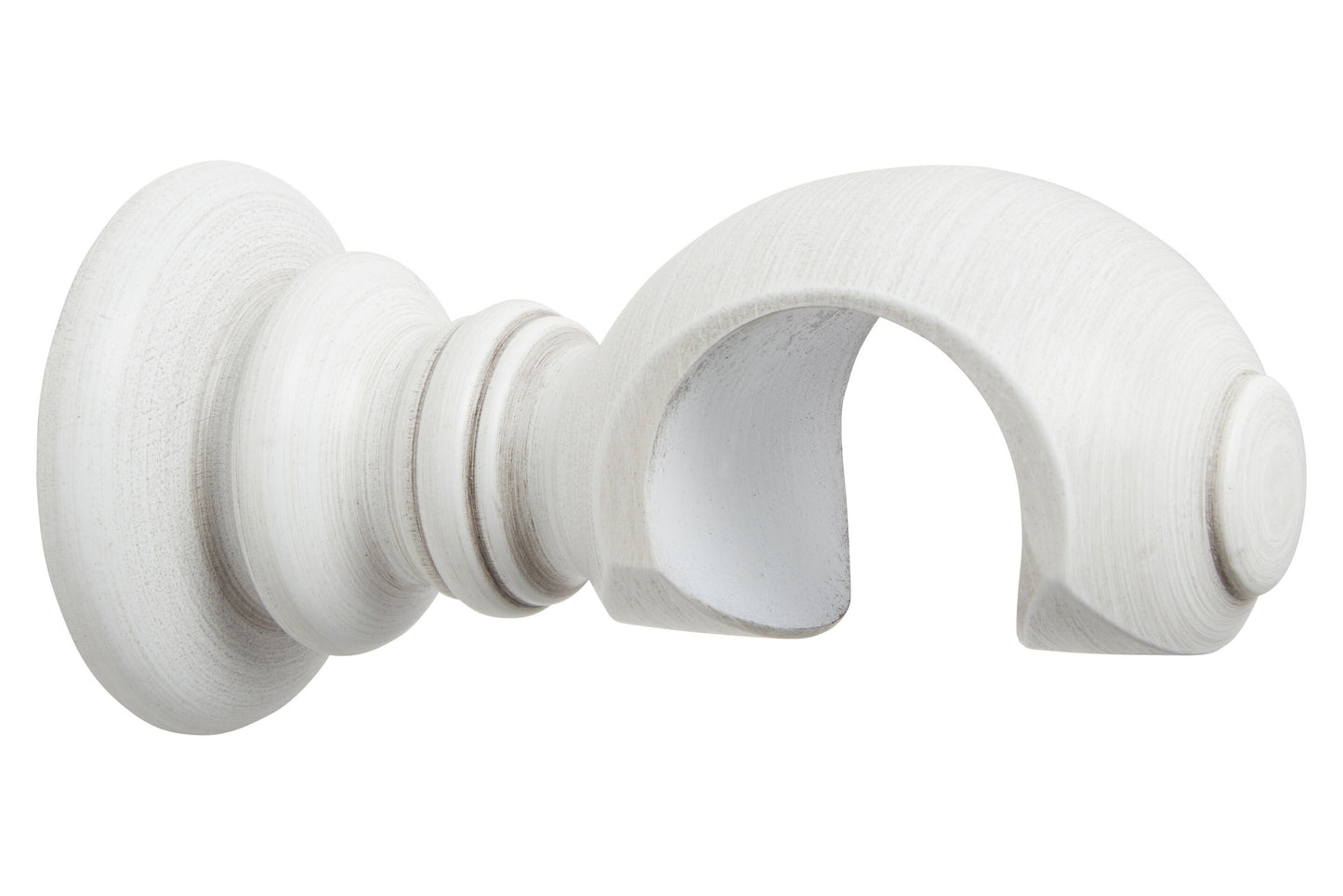 Hallis Modern Country 55mm Wooden Curtain Pole Clasp Bracket - Brushed Ivory