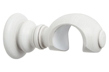 Hallis Modern Country 55mm Wooden Curtain Pole Clasp Bracket - Brushed Ivory
