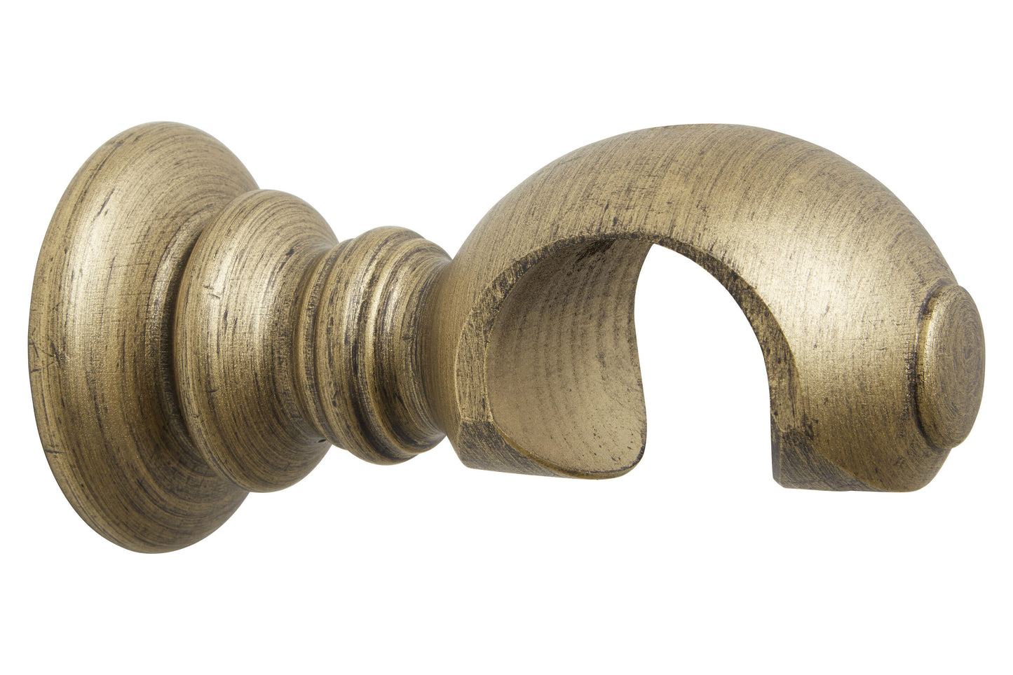Hallis Modern Country 55mm Wooden Curtain Pole Clasp Bracket - Gold Black
