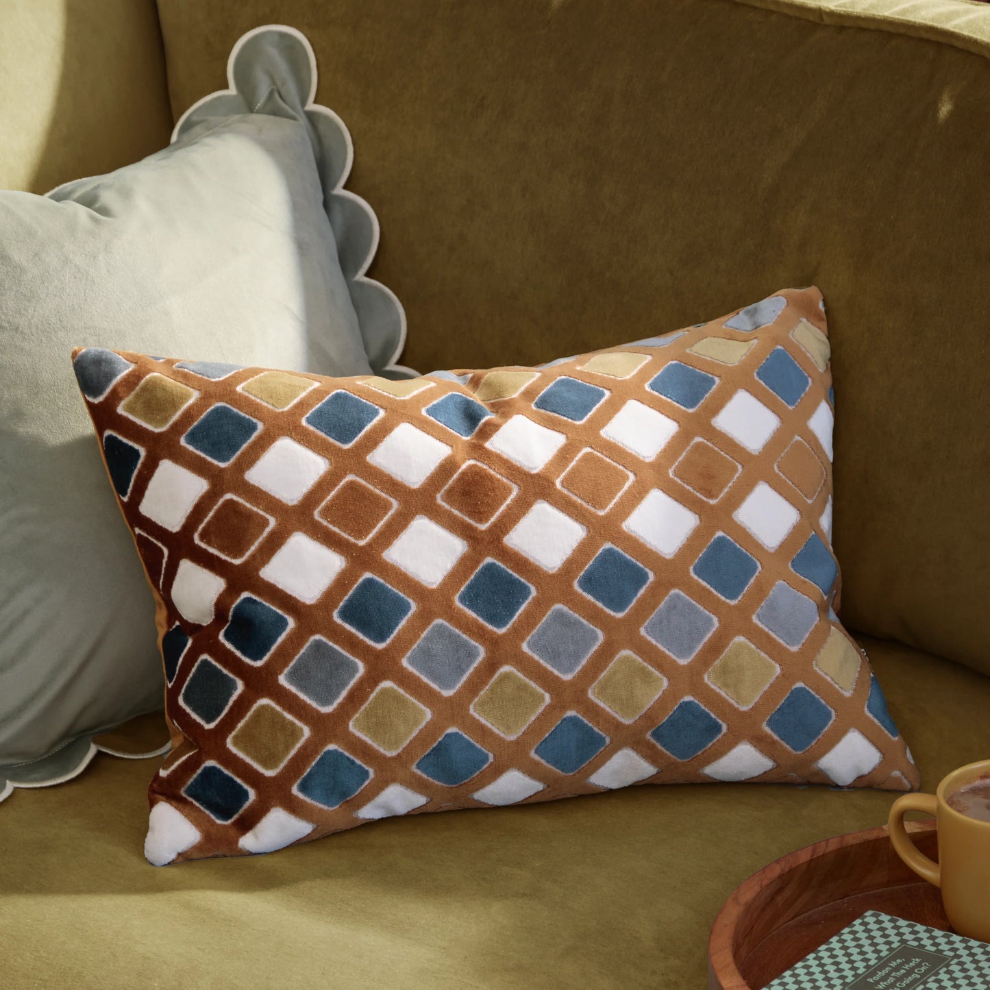 Furn Metro Diamond Cushion - Ginger