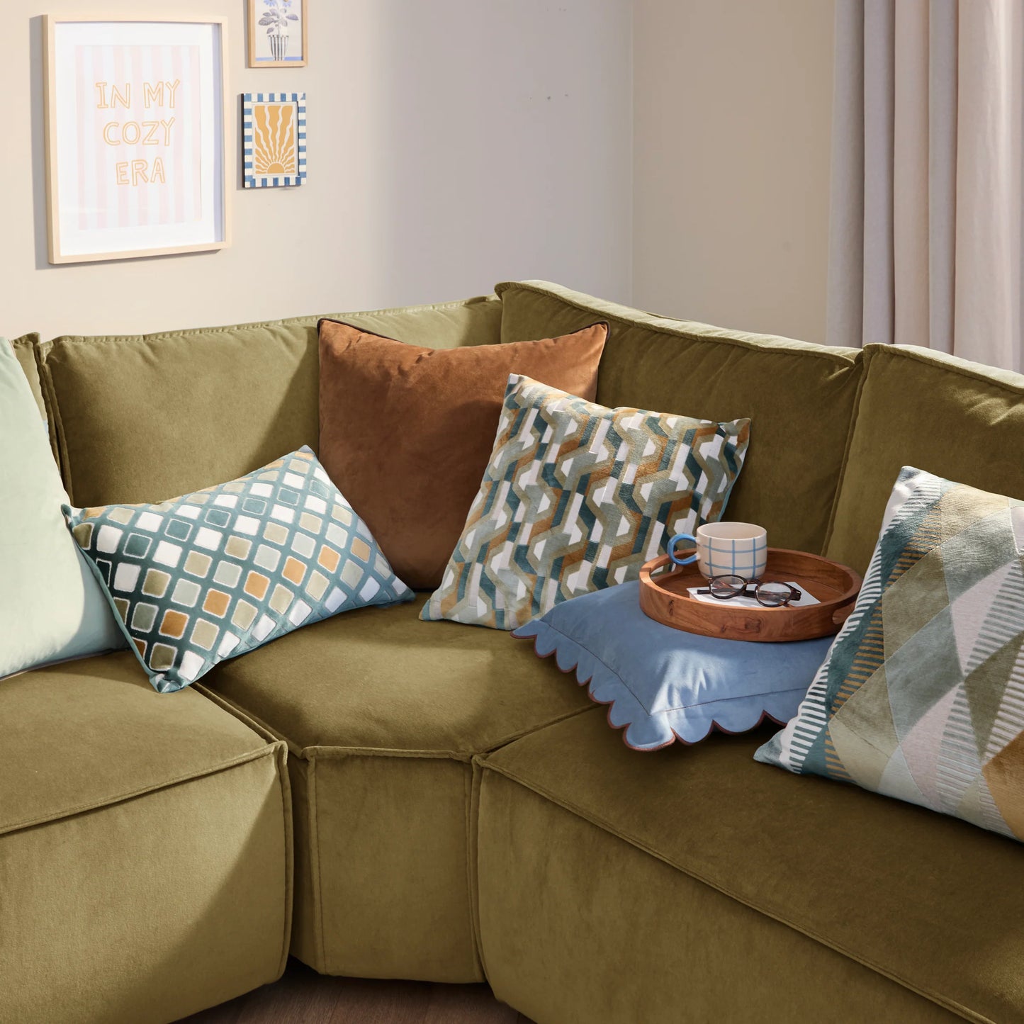 Furn Metro Diamond Cushion - Green
