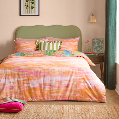 Furn Meadow Escape Duvet Cover Set - Green/Pink