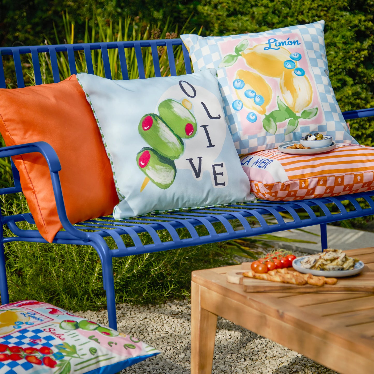 Furn Mediterranean Limon Outdoor Cushion - Sky Blue