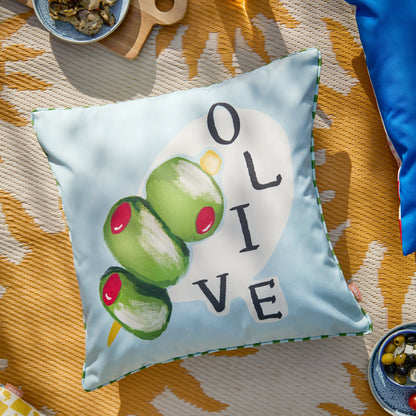 Furn Mediterranean Olive Outdoor Cushion - Olive/Blue