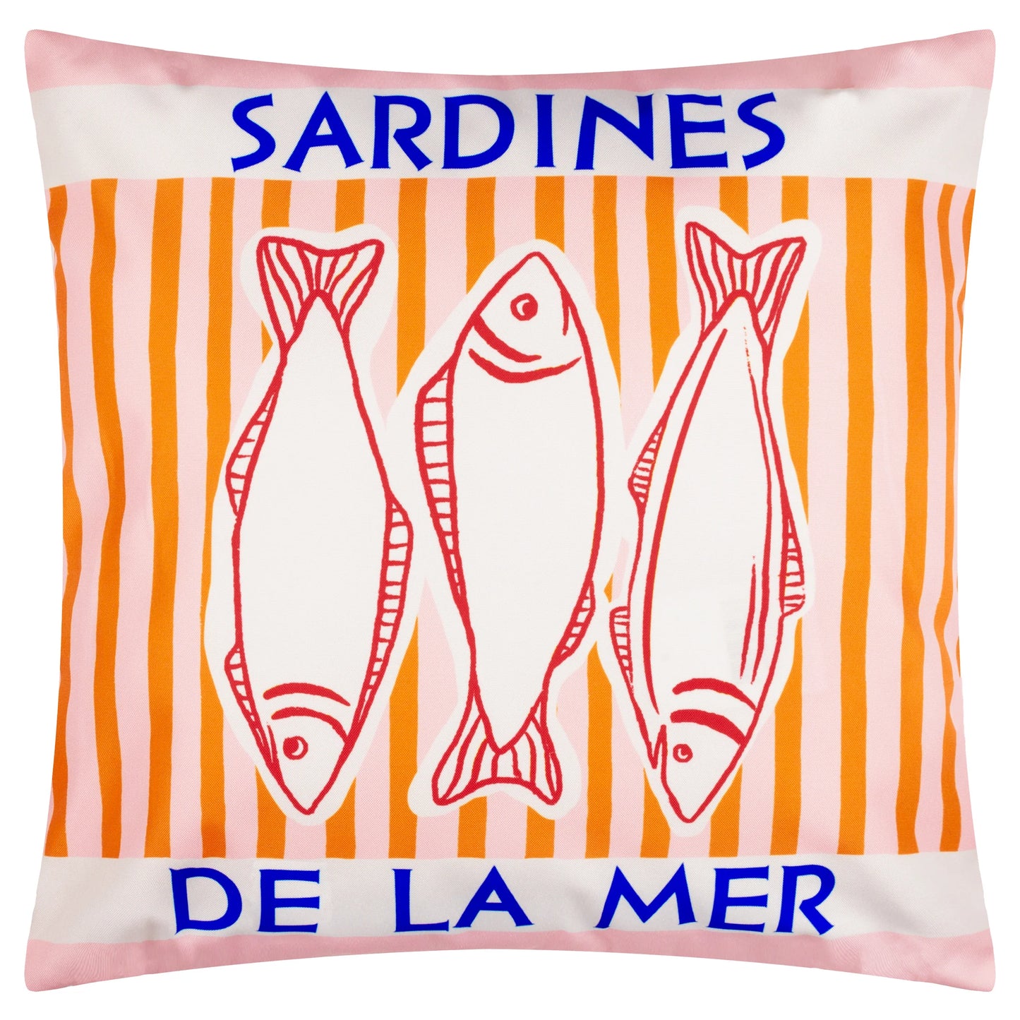 Furn Mediterranean Sardines Outdoor Cushion - Pink/Orange