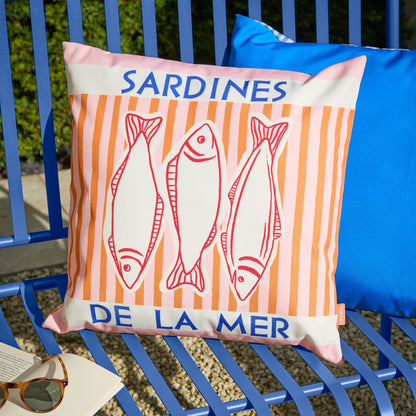 Furn Mediterranean Sardines Outdoor Cushion - Pink/Orange