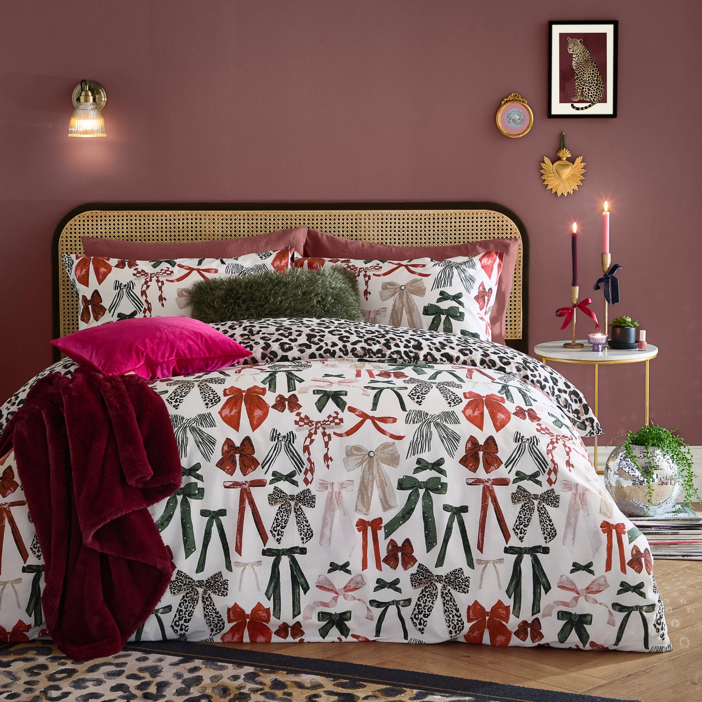 Furn Mila Bows Duvet Cover Set - Leopard