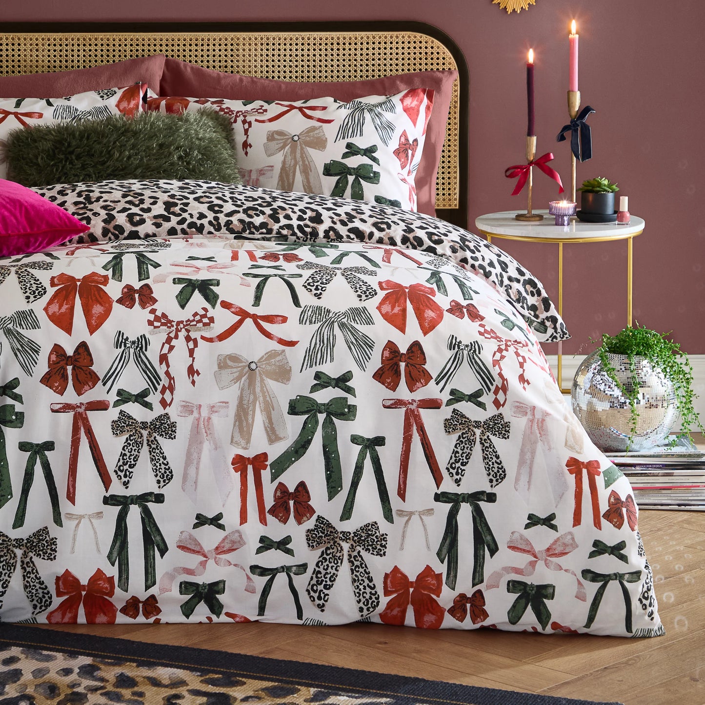 Furn Mila Bows Duvet Cover Set - Leopard