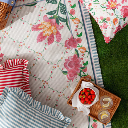 Wylder Millie Ruffle Outdoor Cushion - Candy Red