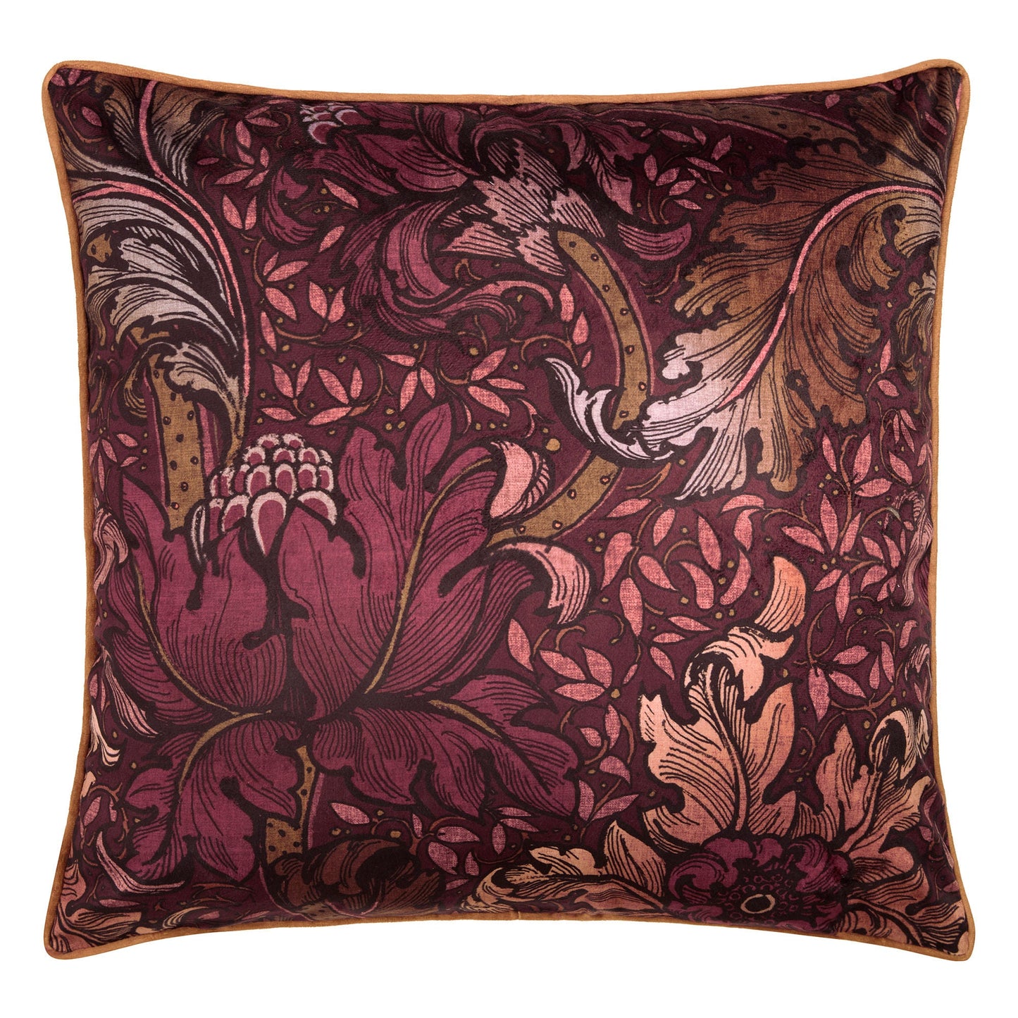 Laurence Llewelyn-Bowen Morris Major Chintz Cushion - Burgundy