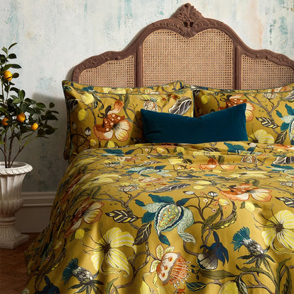 Edinburgh Weavers Morton Floral Duvet Cover Set - Ochre