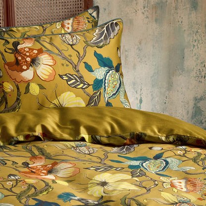 Edinburgh Weavers Morton Floral Duvet Cover Set - Ochre