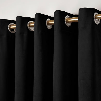 Montrose Pair of Eyelet Curtains by Laurence Llewelyn-Bowen in Black - Pair of Eyelet Curtains - Laurence Llewelyn-Bowen