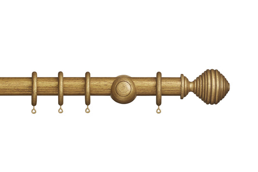 Hallis Museum Dune 35mm Wooden Curtain Pole - Antique Gilt