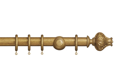Hallis Museum Vienna 35mm Wooden Curtain Pole - Antique Gilt