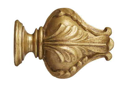 Hallis Museum Vienna 35mm Wooden Curtain Pole Finial - Antique Gilt