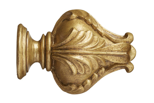 Hallis Museum Vienna 35mm Wooden Curtain Pole Finial - Antique Gilt