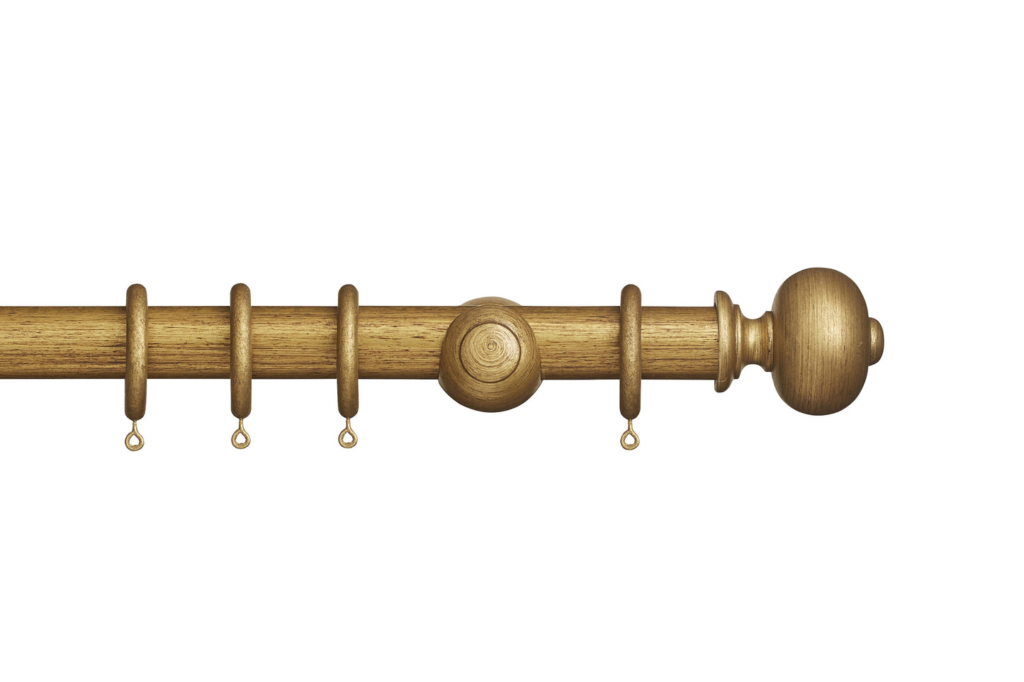 Hallis Museum Parham 35mm Wooden Curtain Pole - Antique Gilt