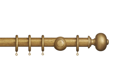 Hallis Museum Parham 35mm Wooden Curtain Pole - Antique Gilt
