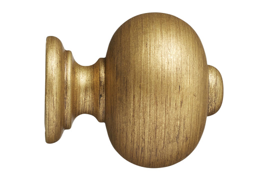 Hallis Museum Parham 35mm Wooden Curtain Pole Finial - Antique Gilt