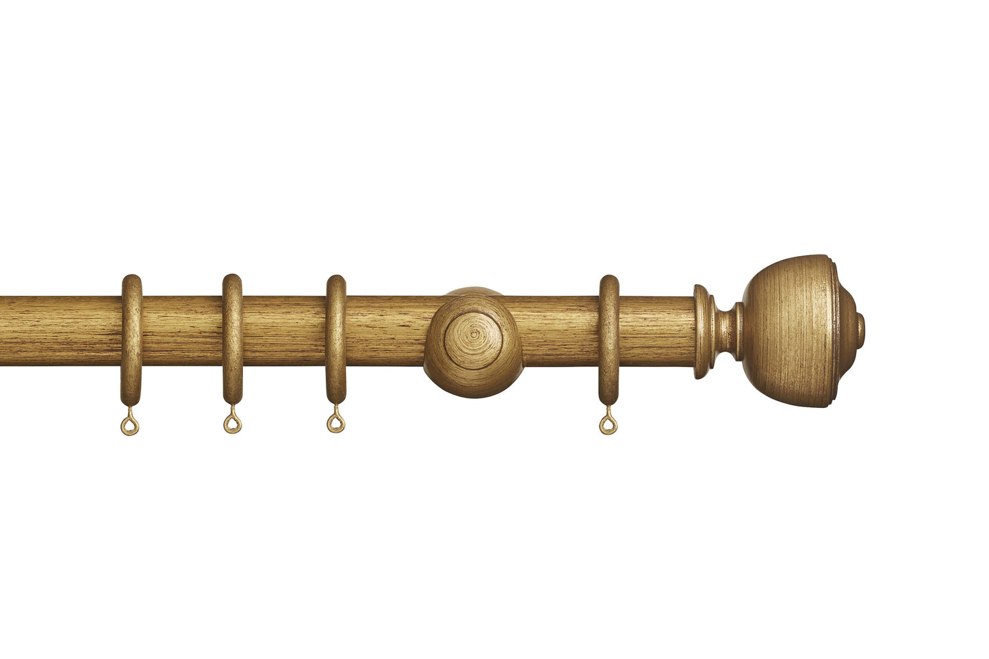 Hallis Museum Asher 35mm Wooden Curtain Pole - Antique Gilt