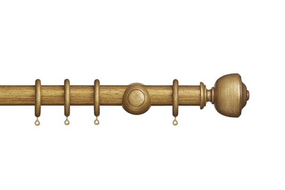 Hallis Museum Asher 35mm Wooden Curtain Pole - Antique Gilt