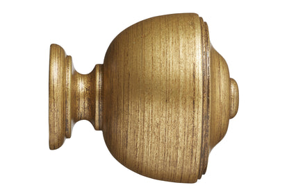 Hallis Museum Asher 35mm Wooden Curtain Pole Finial - Antique Gilt
