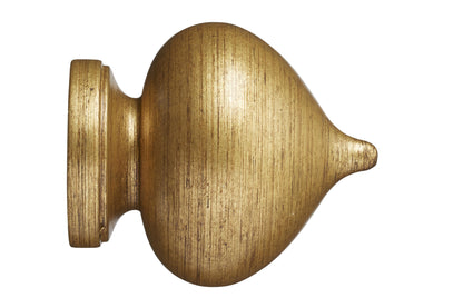 Hallis Museum Florence 35mm Wooden Curtain Pole Finial - Antique Gilt