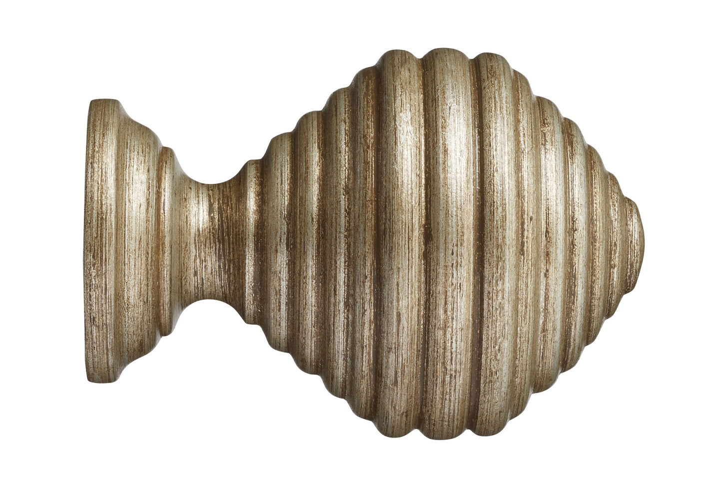 Hallis Museum Dune 35mm Wooden Curtain Pole Finial - Antique Silver