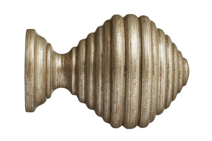 Hallis Museum Dune 35mm Wooden Curtain Pole Finial - Antique Silver