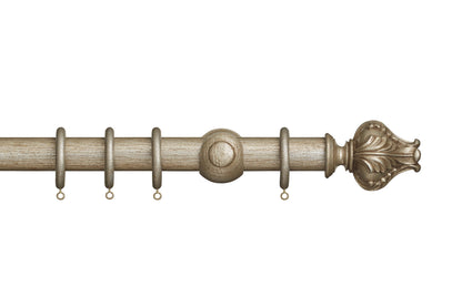 Hallis Museum Vienna 35mm Wooden Curtain Pole - Antique Silver