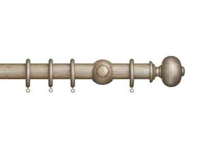 Hallis Museum Parham 35mm Wooden Curtain Pole - Antique Silver