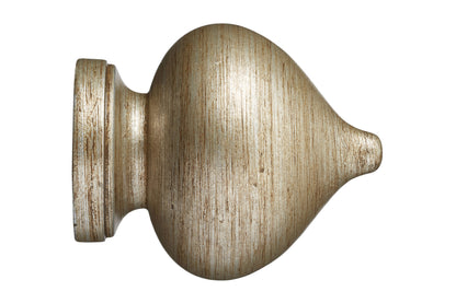 Hallis Museum Florence 35mm Wooden Curtain Pole Finial - Antique Silver