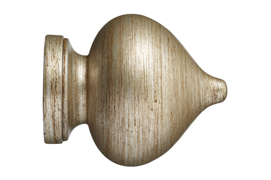 Hallis Museum Florence 35mm Wooden Curtain Pole Finial - Antique Silver