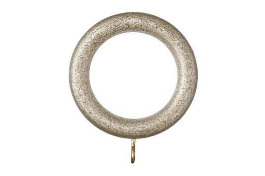 Museum 35mm Wooden Curtain Rings (Pack of 4) - Antique Silver