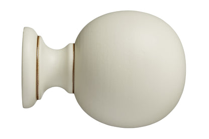 Hallis Museum Plain Ball 35mm Wooden Curtain Pole Finial - Antique White