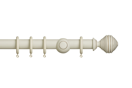 Hallis Museum Dune 35mm Wooden Curtain Pole - Antique White