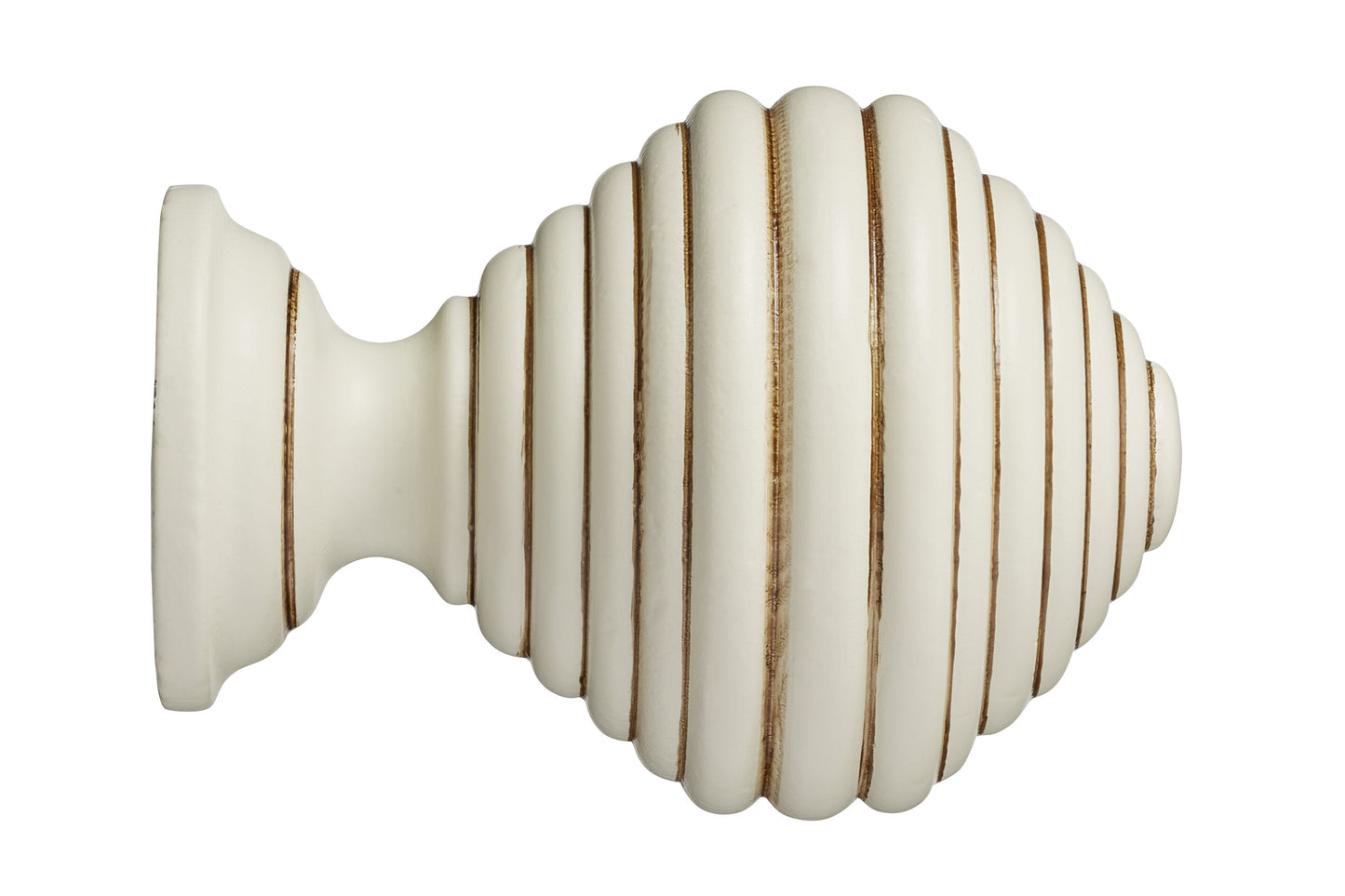 Hallis Museum Dune 35mm Wooden Curtain Pole Finial - Antique White