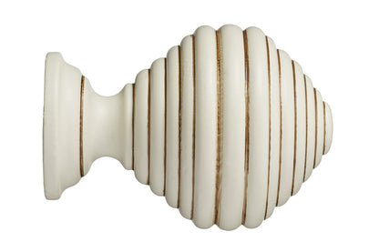 Hallis Museum Dune 35mm Wooden Curtain Pole Finial - Antique White