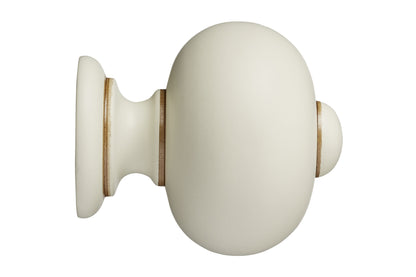 Hallis Museum Parham 35mm Wooden Curtain Pole Finial - Antique White
