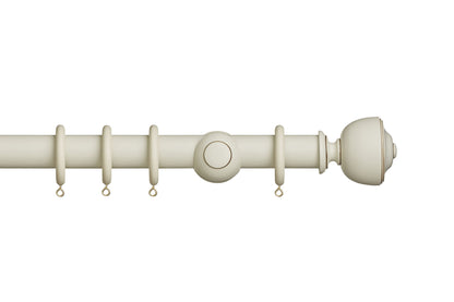 Hallis Museum Asher 35mm Wooden Curtain Pole - Antique White