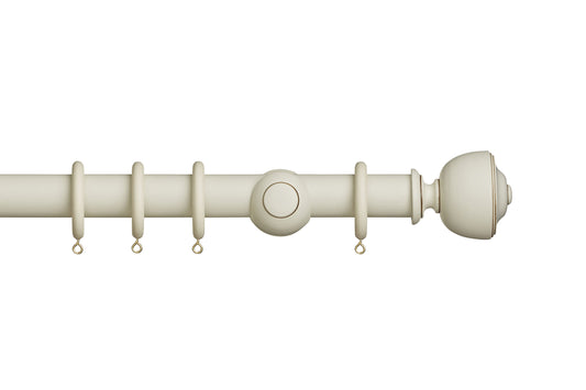 Hallis Museum Asher 35mm Wooden Curtain Pole - Antique White