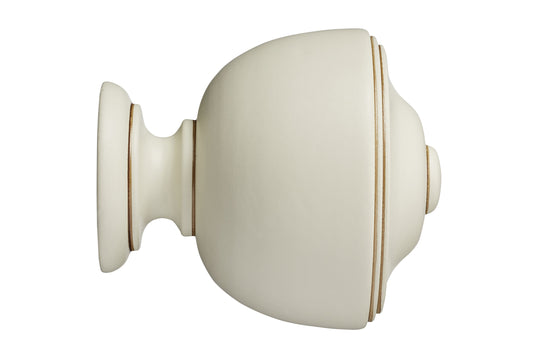 Hallis Museum Asher 35mm Wooden Curtain Pole Finial - Antique White