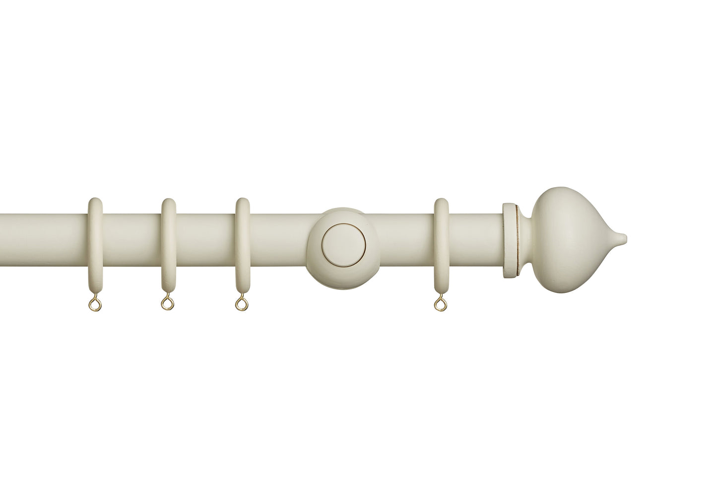Hallis Museum Florence 35mm Wooden Curtain Pole - Antique White