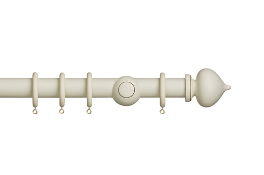 Hallis Museum Florence 35mm Wooden Curtain Pole - Antique White