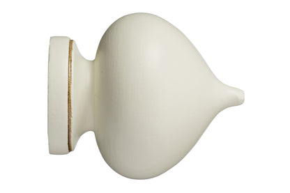 Hallis Museum Florence 35mm Wooden Curtain Pole Finial - Antique White