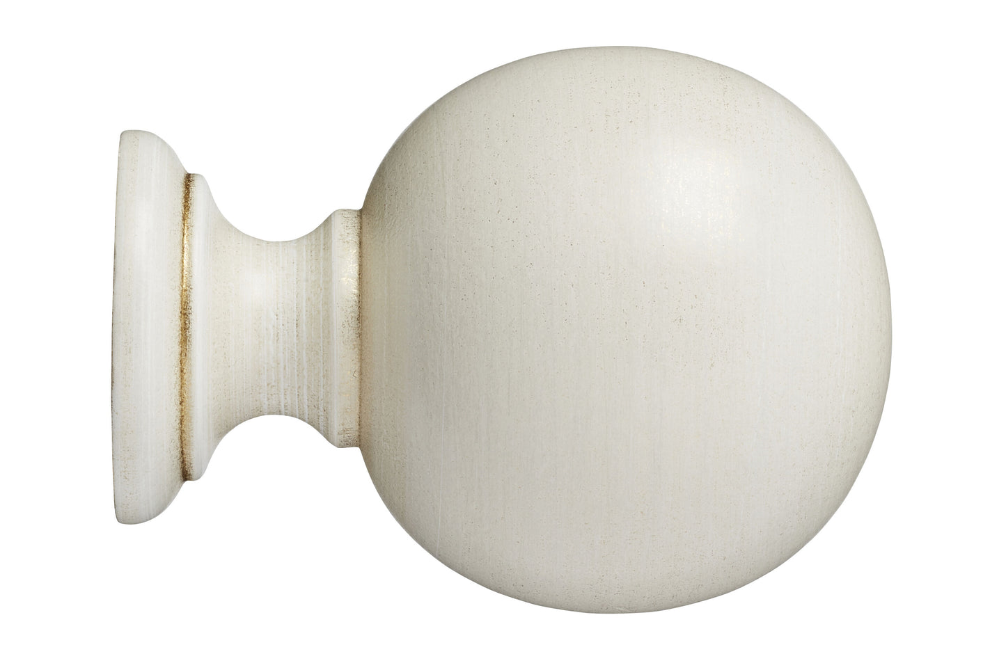 Hallis Museum Plain Ball 35mm Wooden Curtain Pole Finial - Cream & Gold